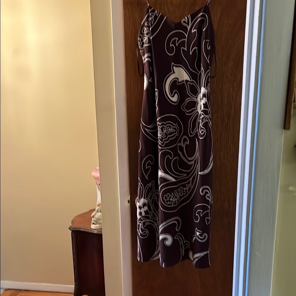 Elegant Floral Brown Dress